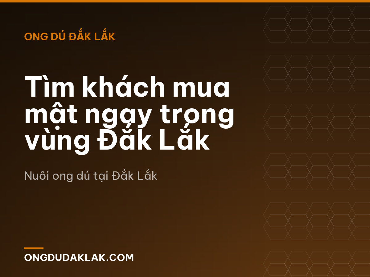 Tìm khách mua mật ngay trong vùng Đắk Lắk